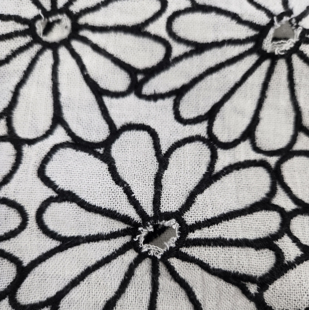 Free People Floral Embroidered Top in Black/White - Picture 4 of 10